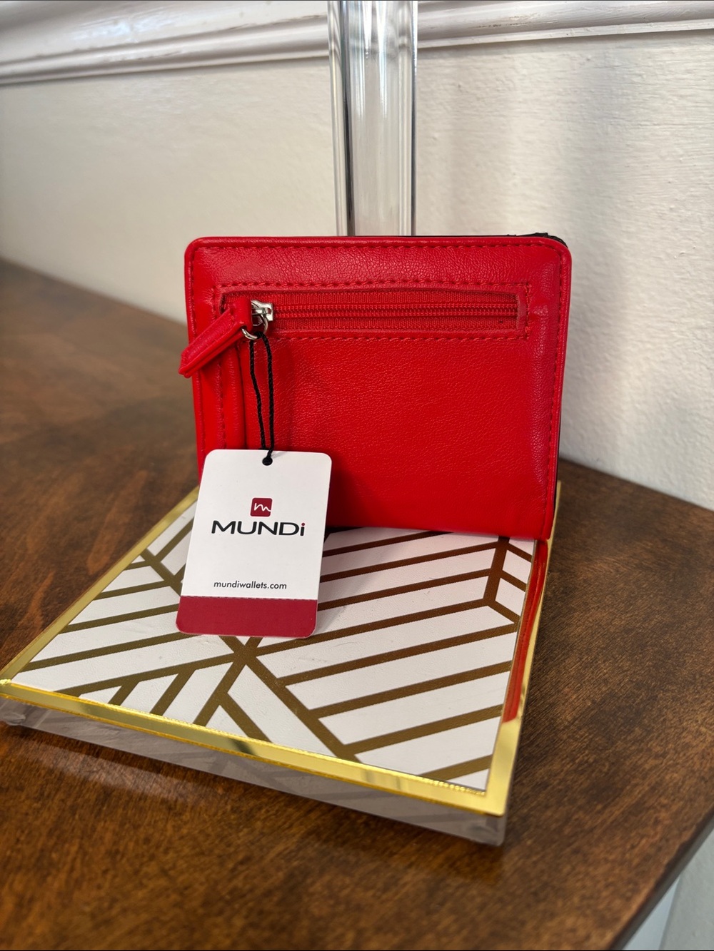 Mundi Red Compact bi fold snap wallet-NEW WITH TAGS